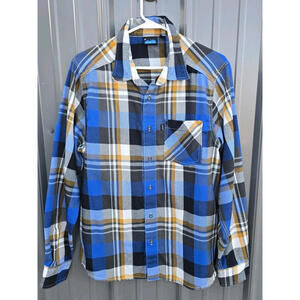 KAVU Men's Shirt Plaid Flannel Cotton Long Sleeve Button Up Size Medium